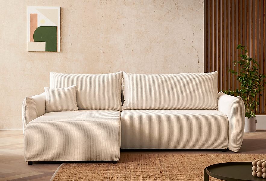 INOSIGN Ecksofa »MAVAS Schlafsofa mit Bettkasten, L-Form,«, ca.257/127cm (L günstig online kaufen