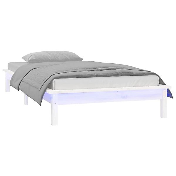 vidaXL Massivholzbett mit LEDs Weiß 90x190 cm 820637 günstig online kaufen
