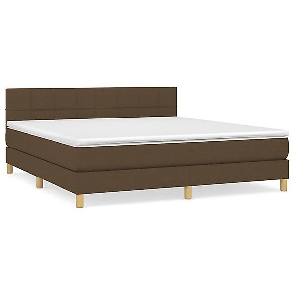 vidaXL Boxspringbett mit Matratze Dunkelbraun 180x200 cm Stoff1373210 günstig online kaufen