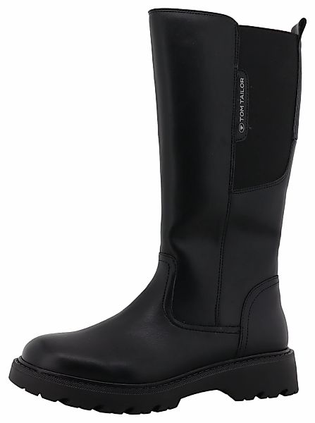 TOM TAILOR Reißverschlussstiefel Langschaftstiefel mit Blockabsatz günstig online kaufen