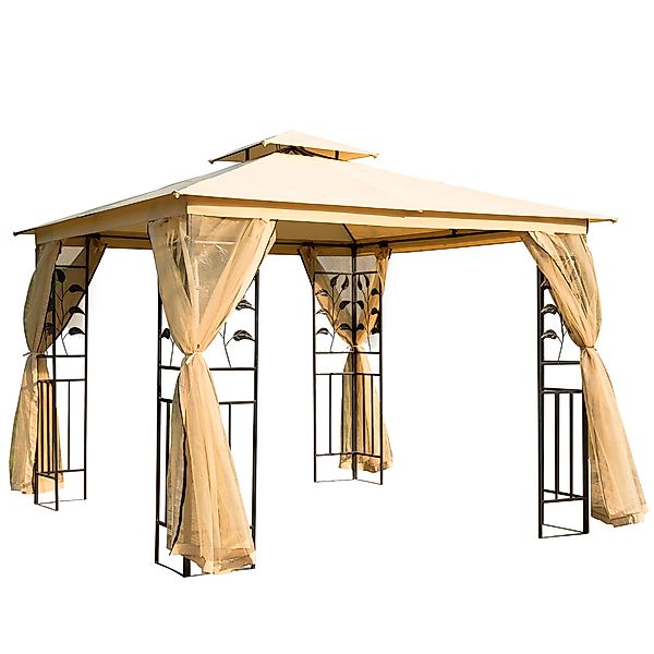 Outsunny Pavillon Partyzelt mit 4 Moskitonetz, günstig online kaufen