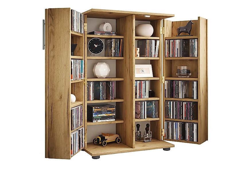 VCM Standregal Holz Schrank CD DVD Regal abschließbar Engalo XL günstig online kaufen
