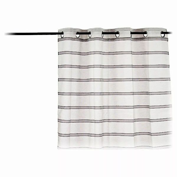 Vorhang Visillo Streifen Grau Polyester (140 X 260 Cm) günstig online kaufen