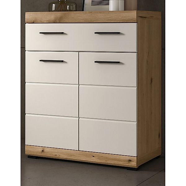 Inn.Furn Badezimmer Kommode in Sand und Eiche 74 x 88 cm Shawn günstig online kaufen