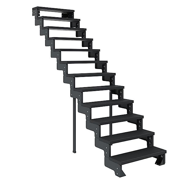 Dolle Außentreppe Gardentop Anthrazit 12 Stufen 80 cm Anthrazit Ohne Geländ günstig online kaufen