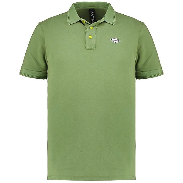 Replay Poloshirt mit Garment-Dye-Färbung Farbe oliv Größe: 4XL günstig online kaufen