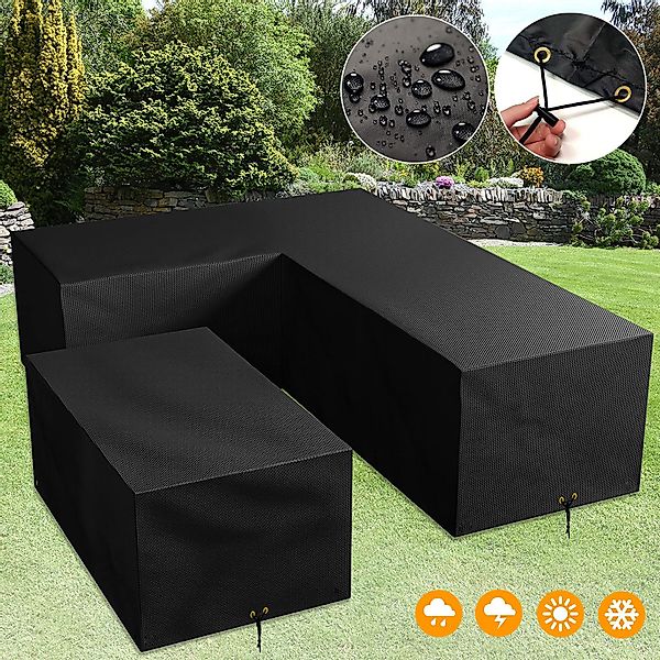 LMaxhome Gartenmöbel-Schutzhülle L-Form Abdeckhaube 420D Oxford günstig online kaufen