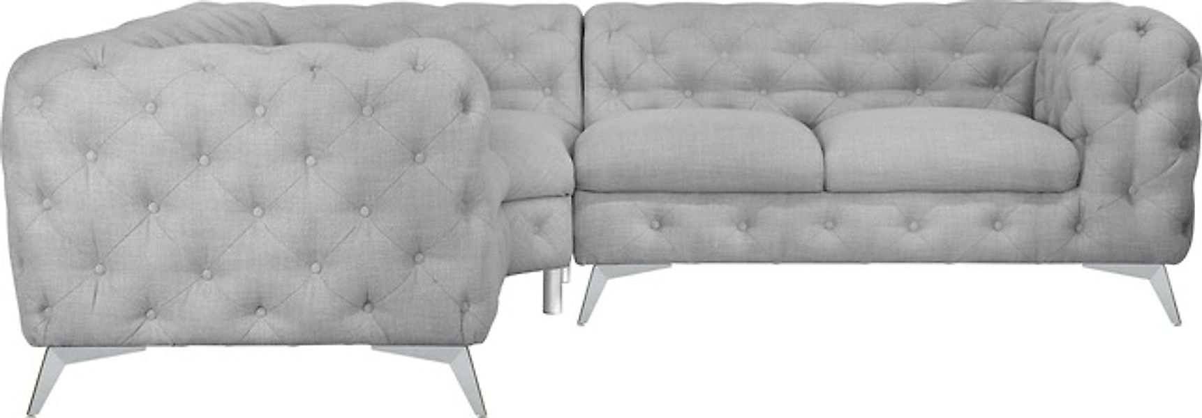 Leonique Chesterfield-Sofa »Ecksofa GLYNIS L-Form mit Wellenunterfederung, günstig online kaufen