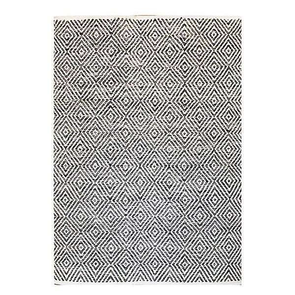 Webstoff Teppich in Creme Weiß und Grau 1 cm hoch günstig online kaufen
