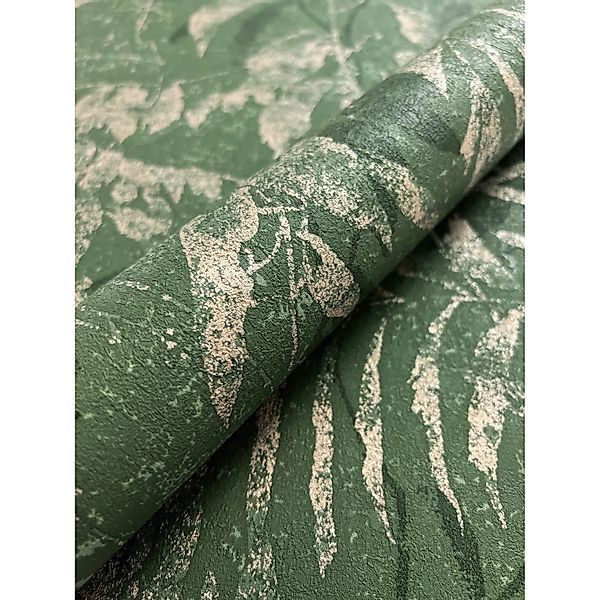 Newroom Vliestapete Jasna Dark Green Palmenblätter Modern FSC® günstig online kaufen