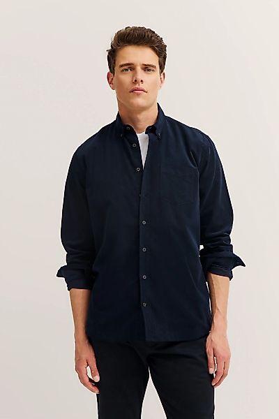 bugatti Langarmhemd "Soft Cotton" im Modern Fit mit Button-Down-Kragen günstig online kaufen