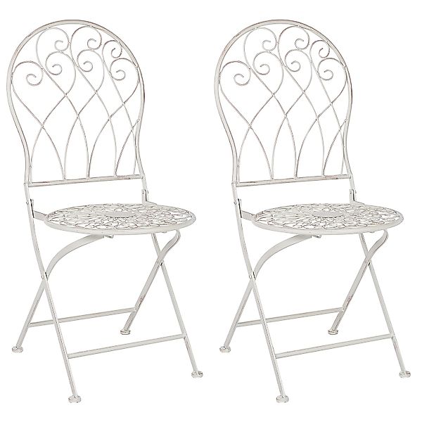 Beliani Gartenstuhl Weiss 46x40x95 günstig online kaufen