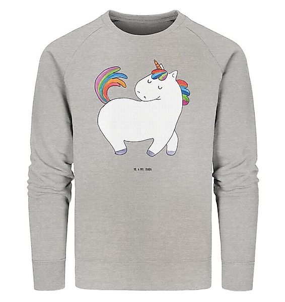 Mr. & Mrs. Panda Longpullover Einhorn Stolzieren Größe M - Heather Grey - G günstig online kaufen