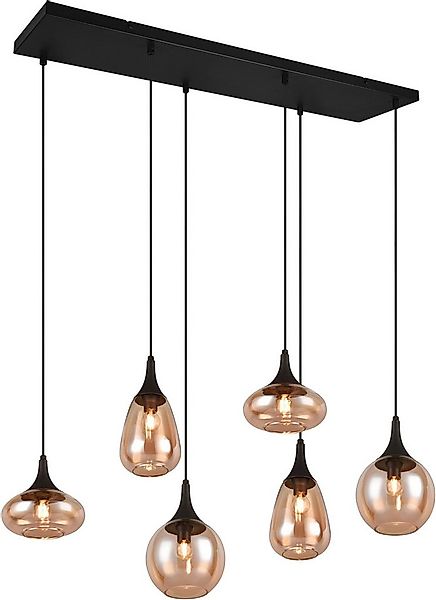 TRIO Leuchten Pendelleuchte Lumina, E14 Hängelampe 6-flammig Glasschirme in günstig online kaufen