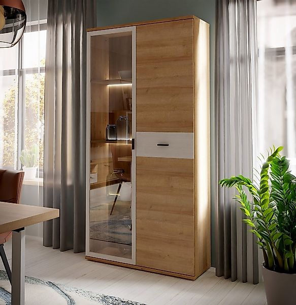FORTE Vitrine "Chesapeak große Highboard inkl. Beleuchtung, 1 Glastür, Höhe günstig online kaufen