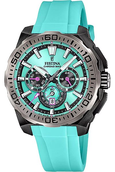Festina Quarzuhr Chronograph Schwarz/Hellblau günstig online kaufen