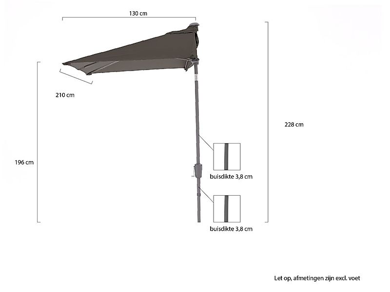 Shadowline balkon-Sonnenschirm 210x130 cm günstig online kaufen