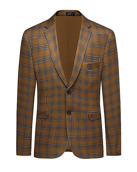 Allthemen Sakko Slim Fit Anzugjacke mit Karo Muster günstig online kaufen