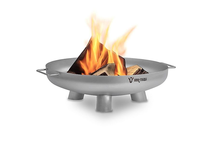 BBQ-Toro Feuerschale Edelstahl Feuerschale Ø 60 cm, Silber, Outdoor Dreibei günstig online kaufen