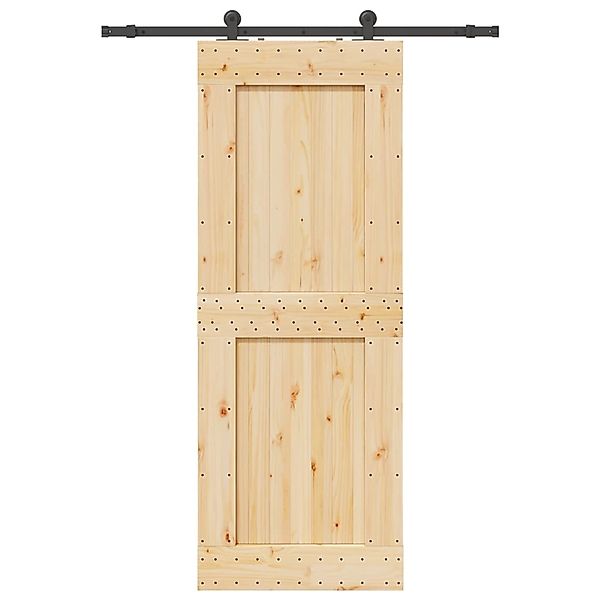 vidaXL Schiebetür mit Beschlag 85x210 cm Massivholz Kiefer 3332714 günstig online kaufen