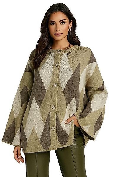Worldclassca Cardigan WORLDCLASSCA Damen Cardigan Karo Muster Strickjacke K günstig online kaufen