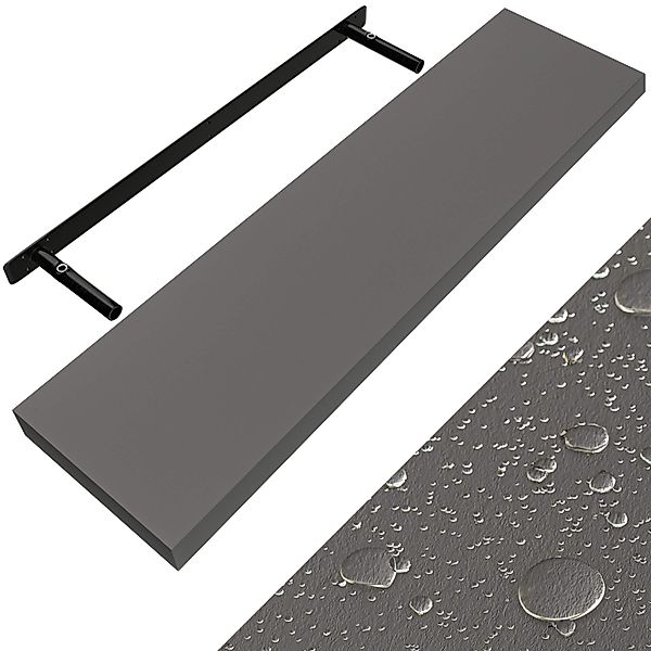 Wandregal Schweberegal 90cm Grau + Halterung günstig online kaufen