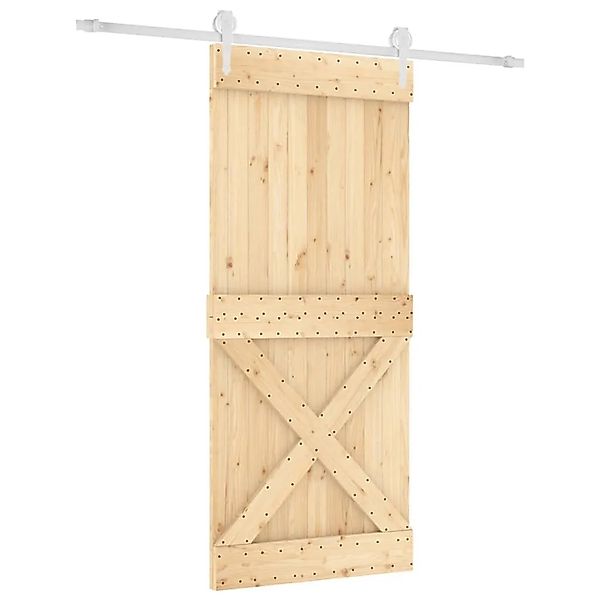 vidaXL Schiebetür mit Beschlag 90x210 cm Massivholz Kiefer 3203269 günstig online kaufen