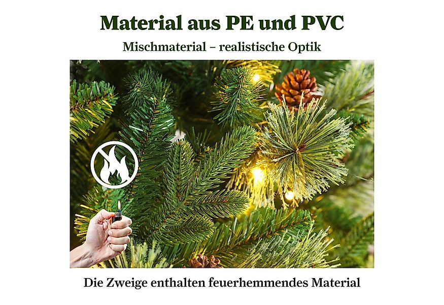 Sinaopus Künstlicher Weihnachtsbaum mit Beleuchtung, 210cm Tannenbaum mit T günstig online kaufen