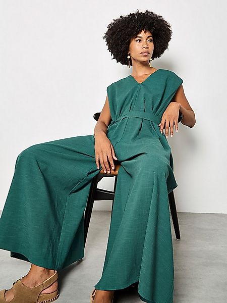 Apricot Jumpsuit Jumpsuit aus Baumwollmischung mit weitem Bein Einfarbig günstig online kaufen