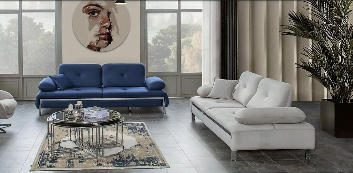 JVmoebel Sofa Designer Sofagarnitur 3+3 Sitzer Sofa Couch Stoff Set günstig online kaufen