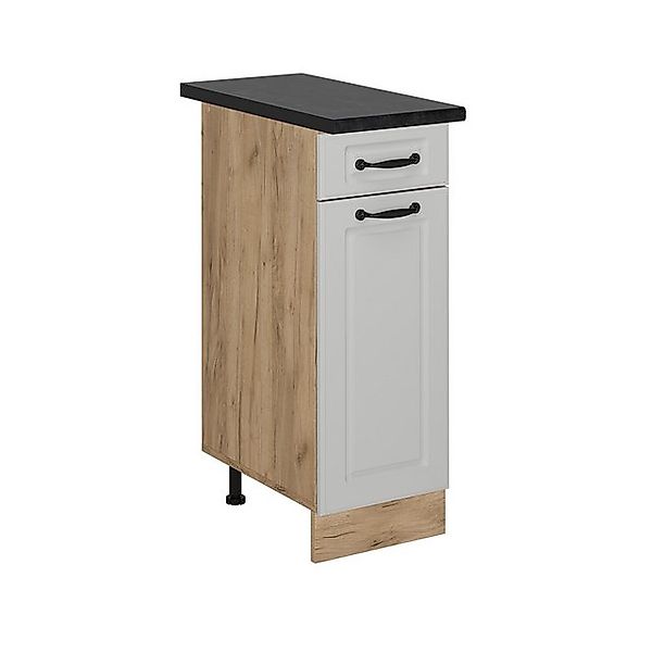 Vicco Unterschrank R-Line, Weiß Landhaus/Goldkraft Eiche, 30 cm, AP Anthraz günstig online kaufen