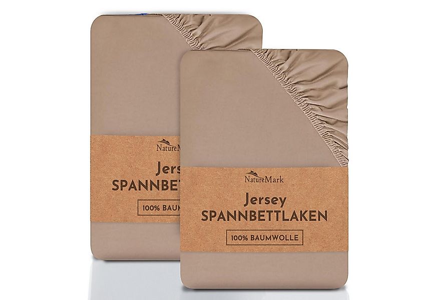 NatureMark Spannbettlaken 2er-Set Jersey Spannbetttuch 100% Baumwolle, 100% günstig online kaufen
