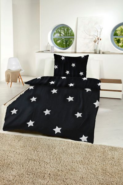 Gold-Line Bettwäsche "Metallic Sterne" 2 Stk. tlg. hochwertiger Metallicdru günstig online kaufen