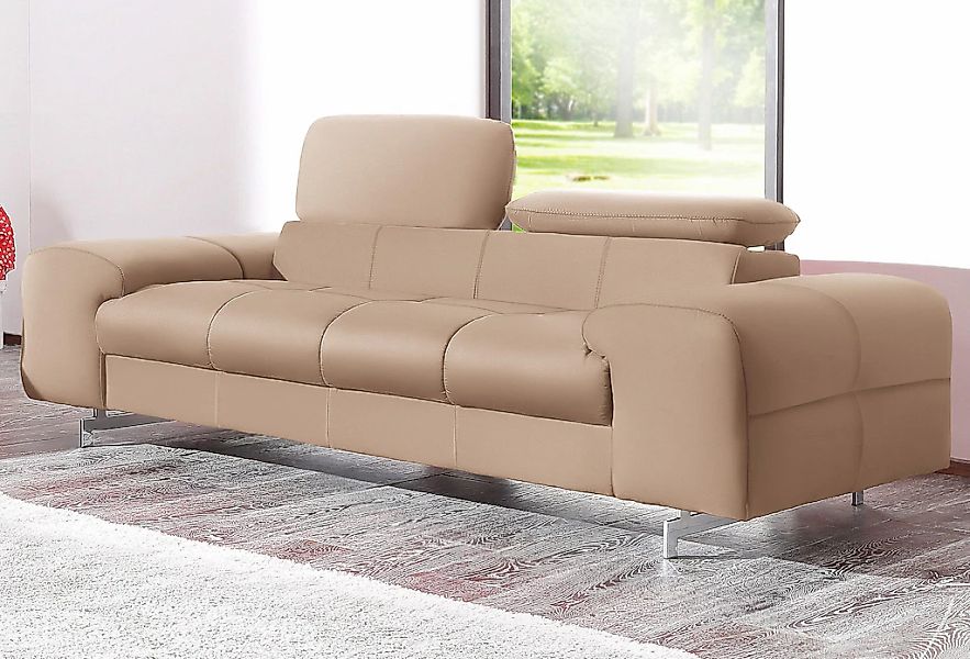 COTTA 2-Sitzer "Chef", Big-Sofa mit Kopfteilverstellung, edle Metallkufen günstig online kaufen