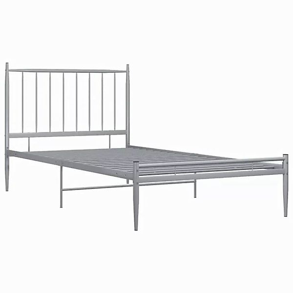 furnicato Bettgestell Bett Grau Metall 90x200 cm (1-tlg) günstig online kaufen