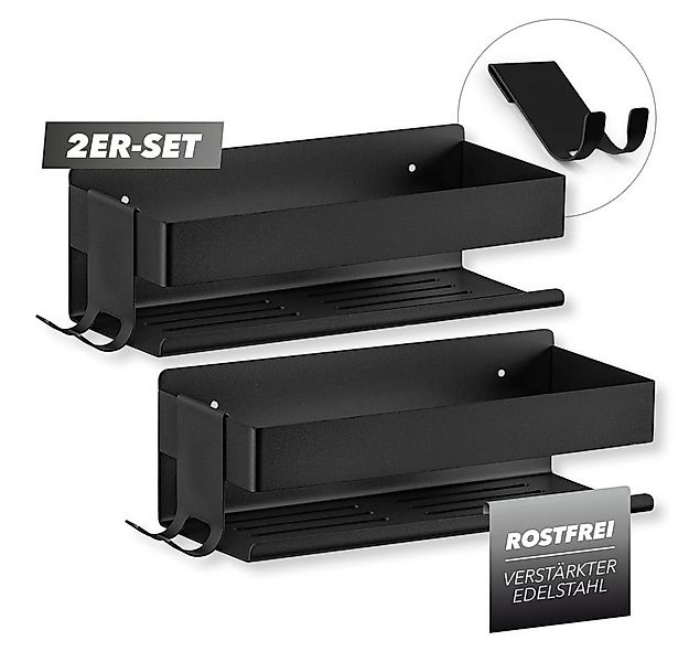Benkstein Duschablage Dusch-Organizer zum Kleben oder Bohren 2er-Set, 2-tlg günstig online kaufen