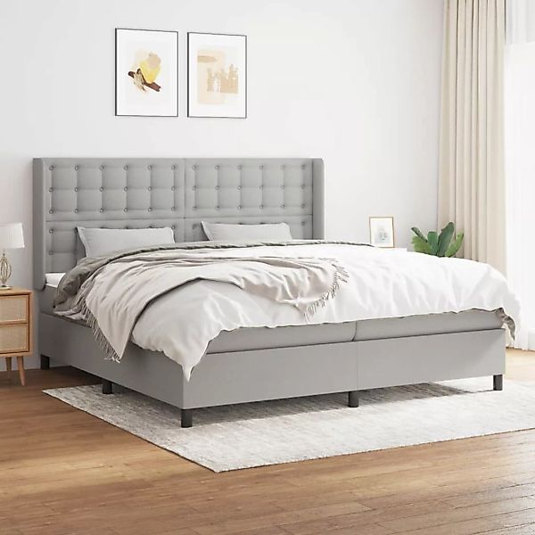 Vidaxl Boxspringbett Mit Matratze Hellgrau 200x200 Cm Stoff günstig online kaufen