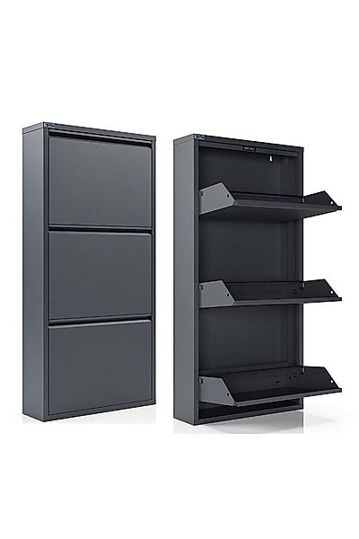 Kaufexpress GmbH Schuhschrank Metall-Schuhregal mit 3 Klappen – schmal, pla günstig online kaufen
