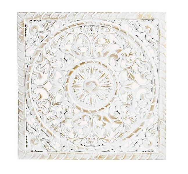 Meinposten Wandbild Holzbild Ornament weiß gold günstig online kaufen