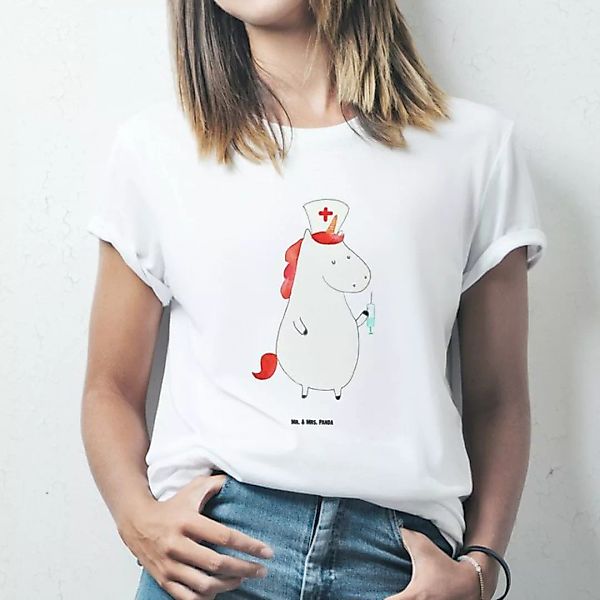 Mr. & Mrs. Panda T-Shirt Einhorn Krankenschwester - Weiß - Geschenk, Pegasu günstig online kaufen