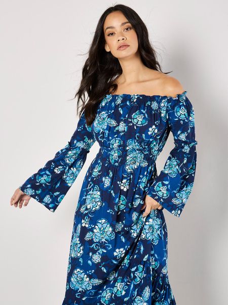 Apricot Maxikleid Floral Bardot Kleid, mit günstig online kaufen