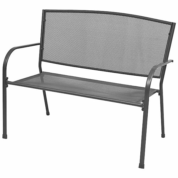 furnicato Gartenbank 108 cm Stahl und Drahtgitter Anthrazit günstig online kaufen
