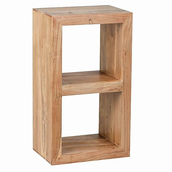 Standregal MUMBAI Massivholz Akazie 88 cm hoch 2 Böden Design Holz-Regal Na günstig online kaufen