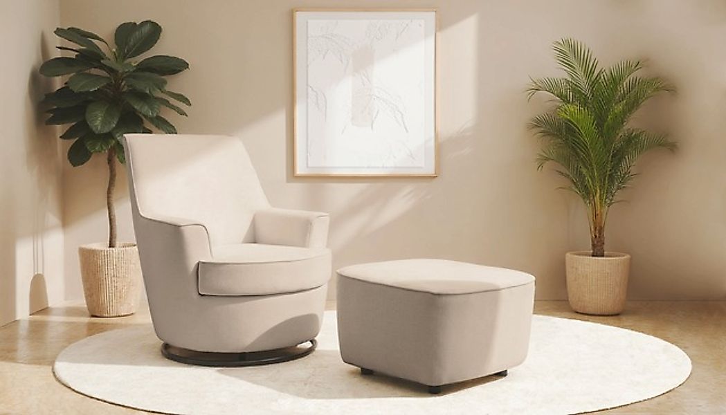 Home affaire Drehsessel »HETTY, Drehsessel mit Wippfunktion und Hocker; Les günstig online kaufen