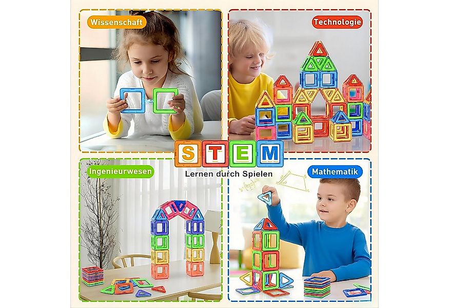 POPOLIC 40-teiliges Magnetische Bausteine, Magnetspielzeug Magneten Kinder günstig online kaufen