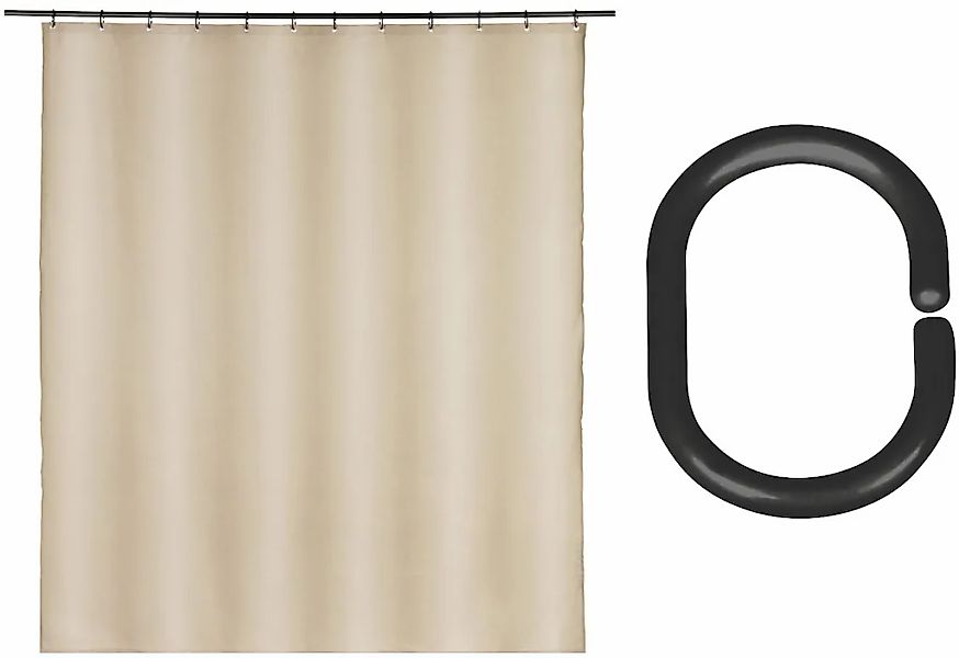 SCHÖNER WOHNEN-Kollektion Duschvorhang ""Mayour"" Breite 180 cm Set, 17 Stk günstig online kaufen