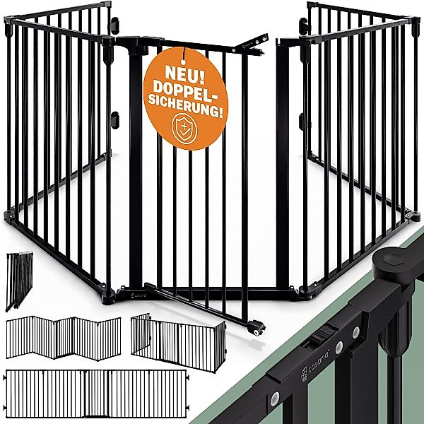 Casaria Kamingitter, Kaminschutzgitter Tür Schloss Faltbar günstig online kaufen