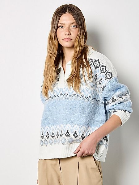 Apricot Norwegerpullover Strickpullover mit Norwegermuster und Kragen günstig online kaufen