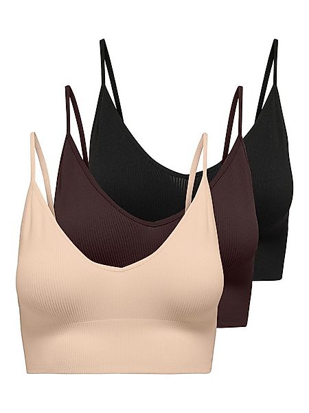 ONLY Bustier ONLVICKY RIB S-L V-NECK 3-PACK TOP NOOS (Packung, 3-tlg) figur günstig online kaufen