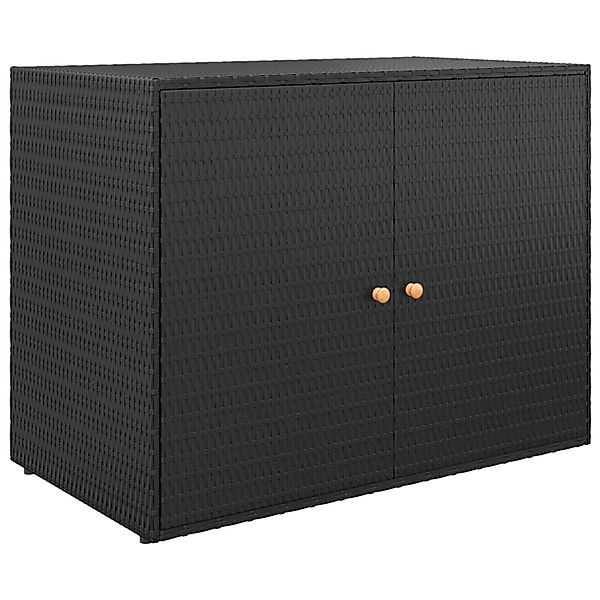 vidaXL Gartenschrank Schwarz 100x55,5x80 cm Poly Rattan günstig online kaufen